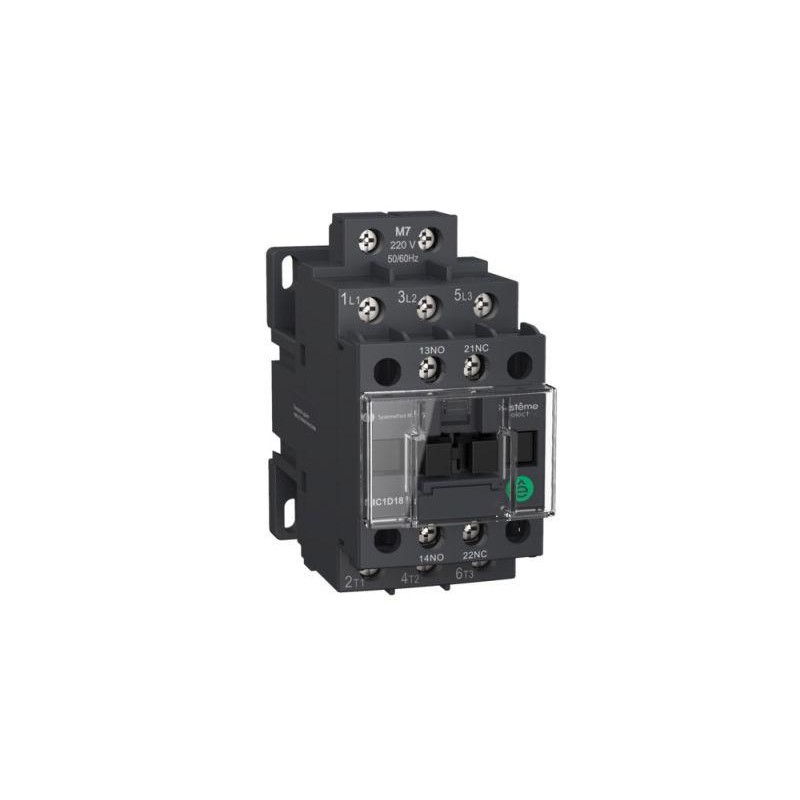 Контактор MC1D 3п 12А кат. 380В AC 1НО+1НЗ SE MC1D12Q7