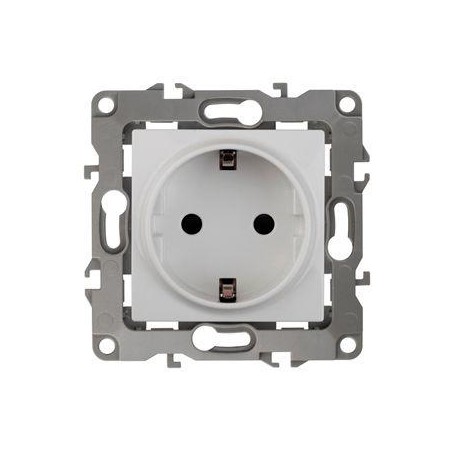 Розетка 1-м СП Эра12 12-2001-01 16А IP20 16AX 250В 2P+E Schuko без монтаж. лапок механизм бел. Эра Б0014681