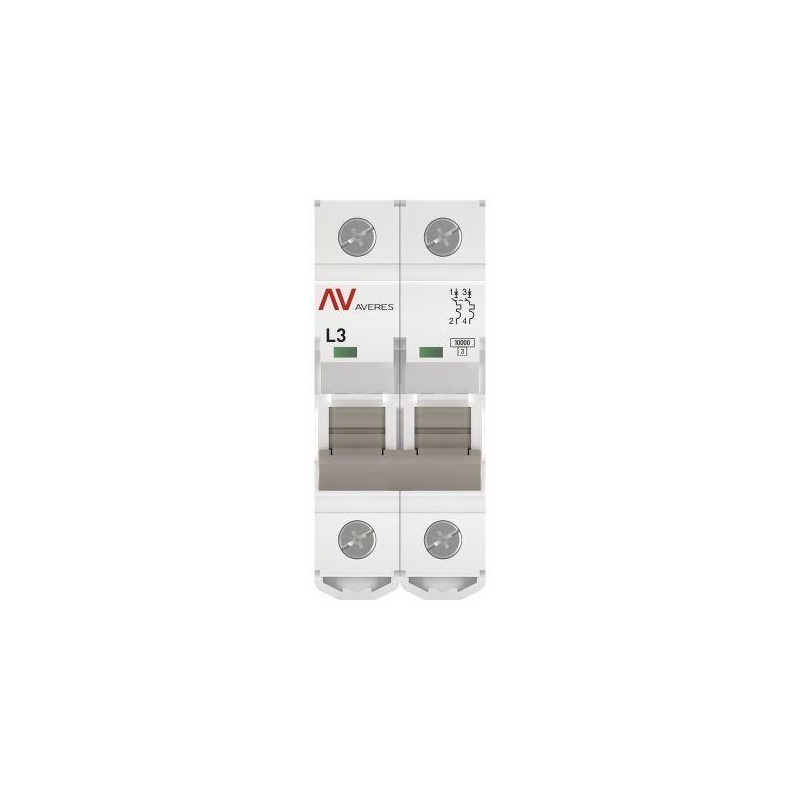 Выключатель автоматический модульный 2п L 3А 10кА AV-10 AVERES EKF mcb10-2-03L-av Выключатель автоматический модульный 2п L 3А 10кА AV-10 AVERES EKF mcb10-2-03L-av