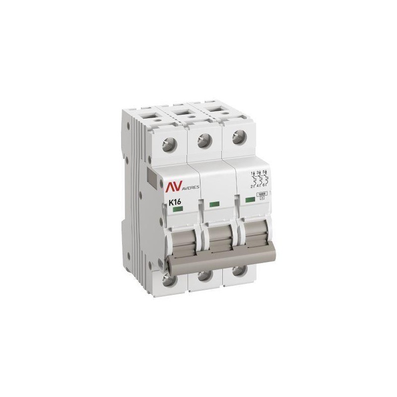 Выключатель автоматический модульный 3п K 16А 10кА AV-10 AVERES EKF mcb10-3-16K-av Выключатель автоматический модульный 3п K 16А 10кА AV-10 AVERES EKF mcb10-3-16K-av