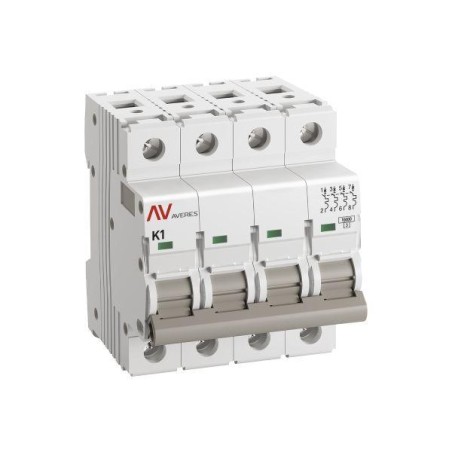 Выключатель автоматический модульный 4п K 1А 10кА AV-10 AVERES EKF mcb10-4-01K-av