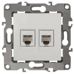Розетка телефонная 2-м Эра12 12-3106-01 RJ11 бел. Эра Б0014717