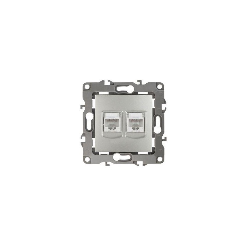 Розетка компьютерная 2-м Эра12 RJ45 12-3108-03 алюм. Эра Б0014731