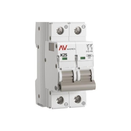 Выключатель автоматический модульный 2п K 25А 10кА AV-10 DC AVERES EKF mcb10-DC-2-25K-av