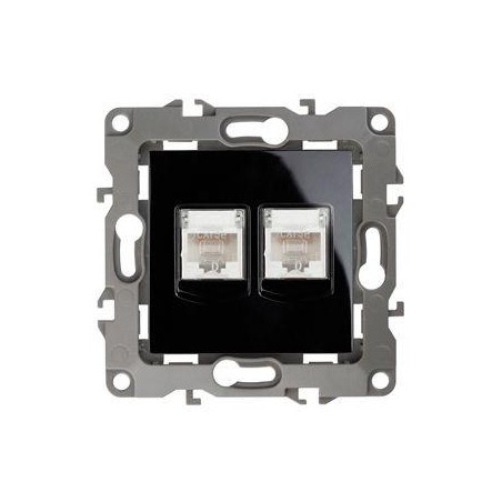 Розетка компьютерная 2-м Эра12 RJ45 12-3108-06 черн. Эра Б0014734
