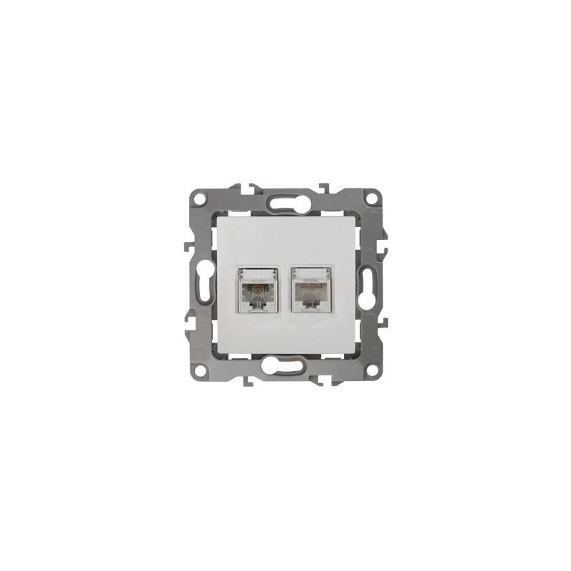Розетка компьютерная + телефонная 2-м Эра12 12-3109-02 RJ45 + RJ11 IP20 сл. кость Эра Б0018249