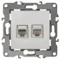 Розетка компьютерная + телефонная 2-м Эра12 12-3109-02 RJ45 + RJ11 IP20 сл. кость Эра Б0018249