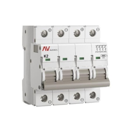 Выключатель автоматический модульный 4п K 2А 10кА AV-10 DC AVERES EKF mcb10-DC-4-02K-av