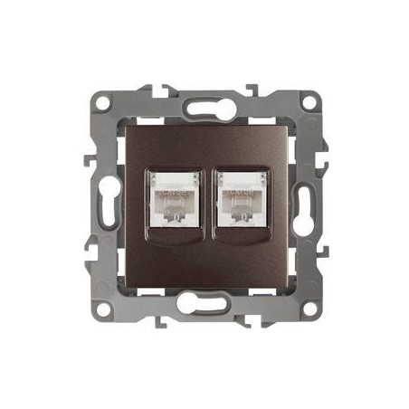 Розетка компьютерная 2-м Эра12 RJ45 12-3108-13 бронз. Эра Б0019355