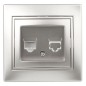 Розетка компьютерная СП Plano 1-303-03 RJ45 IP20 алюм. Intro Б0030086 Розетка компьютерная СП Plano 1-303-03 RJ45 IP20 алюм. Intro Б0030086