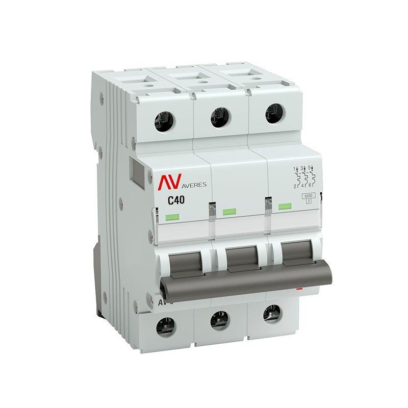 Выключатель автоматический модульный 3п C 40А 6кА AV-6 AVERES EKF mcb6-3-40C-av Выключатель автоматический модульный 3п C 40А 6кА AV-6 AVERES EKF mcb6-3-40C-av
