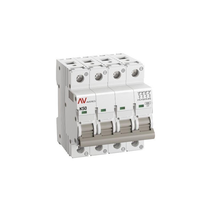 Выключатель автоматический модульный 4п K 50А 6кА AV-6 DC AVERES EKF mcb6-DC-4-50K-av Выключатель автоматический модульный 4п K 50А 6кА AV-6 DC AVERES EKF mcb6-DC-4-50K-av
