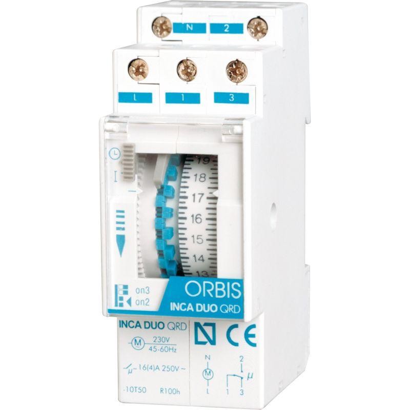 Реле времени модульное недельное INCA DUO QRS шаг 3.5ч с рез. ORBIS OB330432 Реле времени модульное недельное INCA DUO QRS шаг 3.5ч с рез. ORBIS OB330432