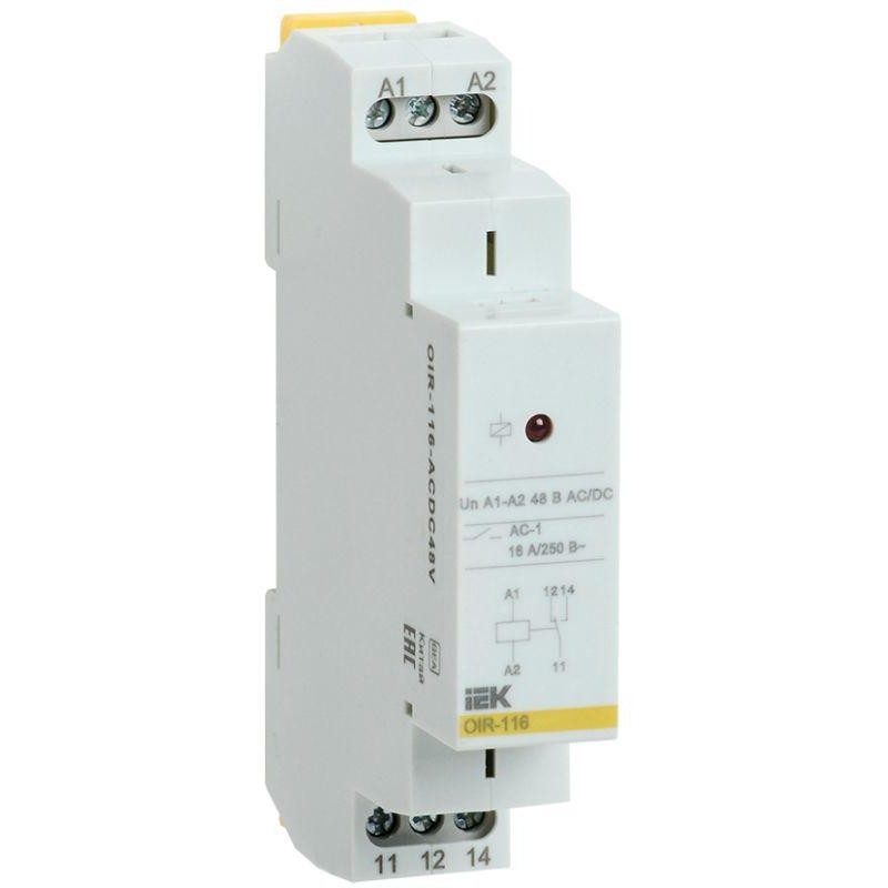Реле промежуточное OIR 1 конт. (16А) 48В AC/DC IEK OIR-116-ACDC48V Реле промежуточное OIR 1 конт. (16А) 48В AC/DC IEK OIR-116-ACDC48V