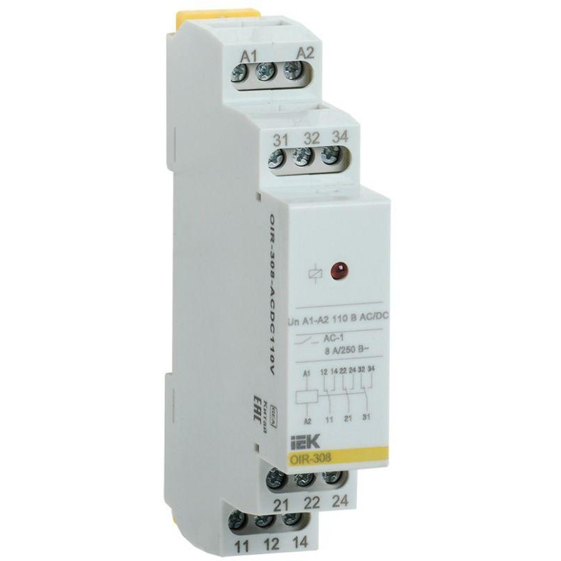 Реле промежуточное OIR 3 конт. (8А) 110В AC/DC IEK OIR-308-ACDC110V Реле промежуточное OIR 3 конт. (8А) 110В AC/DC IEK OIR-308-ACDC110V