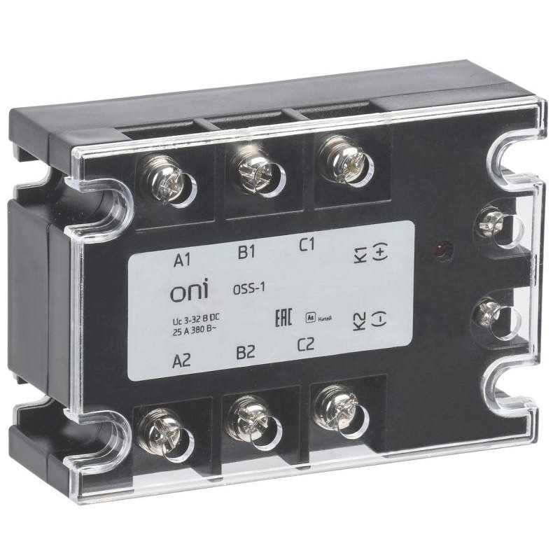 Реле твердотельное OSS-1 40А 380В AC 3-32В DC ONI OSS-1-3-40-B Реле твердотельное OSS-1 40А 380В AC 3-32В DC ONI OSS-1-3-40-B