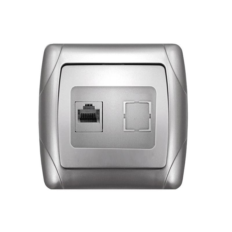 Розетка компьютерная 1-м СП Маргарита RJ45 серебр. UNIVersal М0035-S Розетка компьютерная 1-м СП Маргарита RJ45 серебр. UNIVersal М0035-S