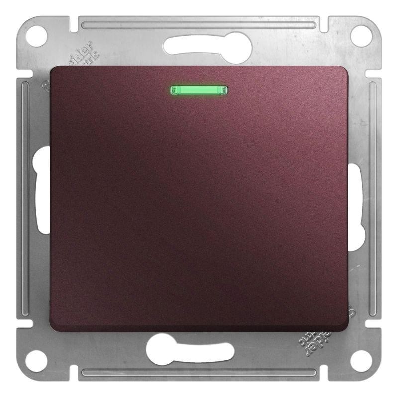 Переключатель проходной 1-кл. СП Glossa 10А IP20 (сх. 6а) 10AX с подсветкой механизм баклажан. SE GSL001163 Переключатель проходной 1-кл. СП Glossa 10А IP20 (сх. 6а) 10AX с подсветкой механизм баклажан. SE GSL001163