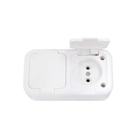 Розетка 2-м ОП 16А IP44 бел. Bylectrica РА16-221