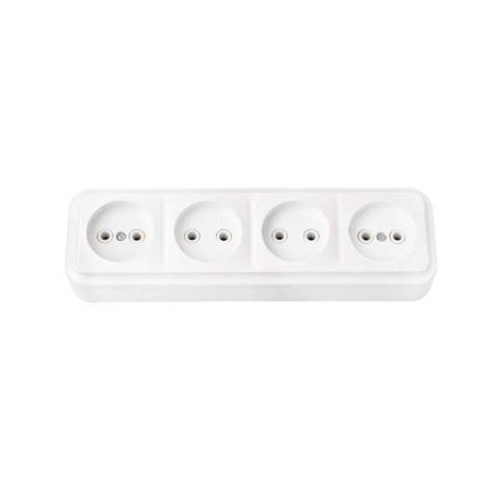 Розетка 4-м ОП 16А IP20 бел. Bylectrica РА16-264
