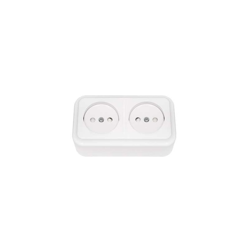 Розетка 2-м ОП 16А IP20 с заземл. защ. шторки бел. Bylectrica РА16-273 Розетка 2-м ОП 16А IP20 с заземл. защ. шторки бел. Bylectrica РА16-273