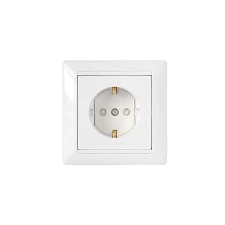 Розетка 1-м СП 16А IP20 с заземл. защ. шторки бел. Bylectrica РС16-317