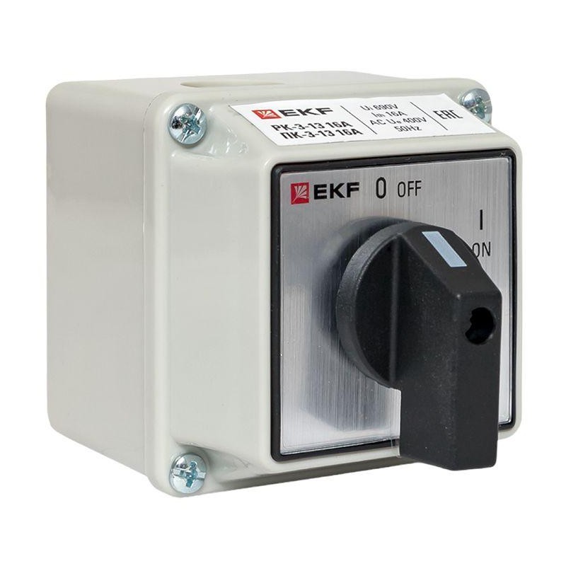 Переключатель кулачковый ПК-3-13 3П 16А "ВКЛ-ВЫКЛ" IP54 EKF pk-3-13-16 Переключатель кулачковый ПК-3-13 3П 16А "ВКЛ-ВЫКЛ" IP54 EKF pk-3-13-16