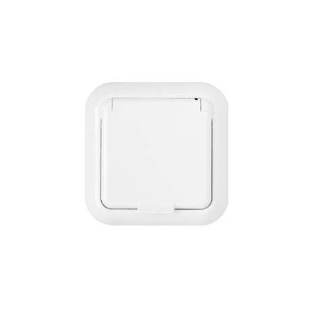 Розетка 1-м СП 16А IP44 с заземл. защ. шторки с крышкой бел. Bylectrica РС16-398