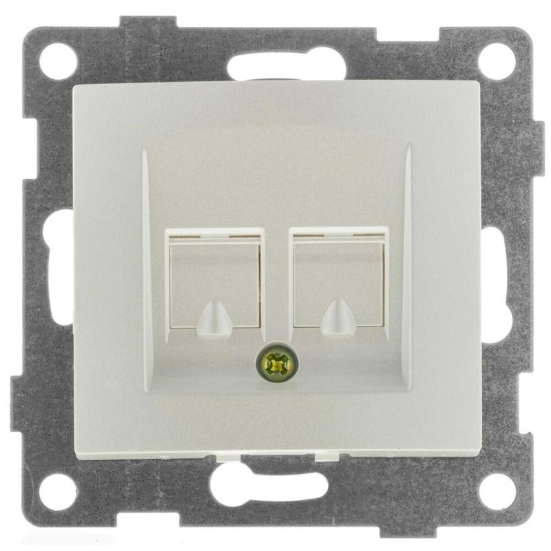 Механизм розетки компьютерной RJ45 2-местн. СП Bravo жемчуж. GUSI С10К2-028 Механизм розетки компьютерной RJ45 2-местн. СП Bravo жемчуж. GUSI С10К2-028