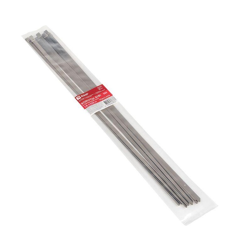 Хомут AISI 304 7.9х520 нерж. сталь FlexLock (уп.10шт) PROxima EKF plc-fl-tss-304-7.9x520-r