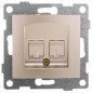 Механизм розетки компьютерной и телефонной RJ45 RJ12 СП Bravo шампань GUSI С10КТ-027 Механизм розетки компьютерной и телефонной RJ45 RJ12 СП Bravo шампань GUSI С10КТ-027