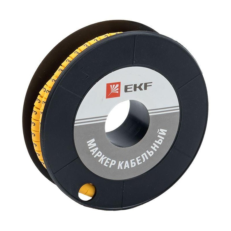 Маркер каб. 1.5кв.мм "3" (к-1000ед) (ЕС-0) EKF plc-KM-1.5-3
