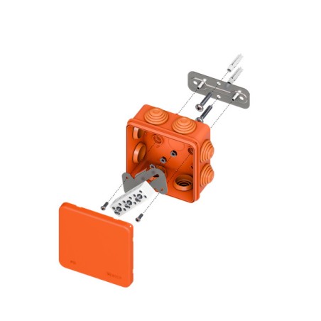 Коробка огнестойкая E45 85х85х40мм IP55 с клеммниками 6 полюсов 0.5-4кв.мм HF EKF plc-kmfr-85-604