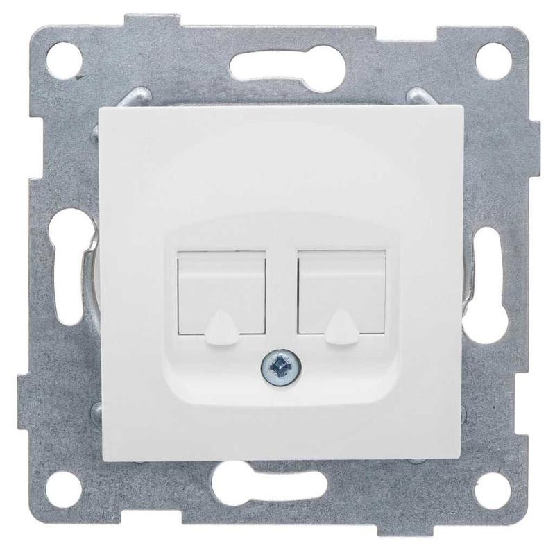 Механизм розетки комп. 2-местн. RJ45 Ugra СП бел. матов. GUSI С11К2-041 Механизм розетки комп. 2-местн. RJ45 Ugra СП бел. матов. GUSI С11К2-041