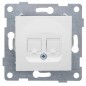 Механизм розетки комп. 2-местн. RJ45 Ugra СП бел. матов. GUSI С11К2-041 Механизм розетки комп. 2-местн. RJ45 Ugra СП бел. матов. GUSI С11К2-041