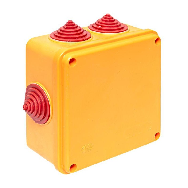 Коробка огнестойкая 100х100х50мм IP55 3 двойных клеммника 1.5-2.5кв.мм EKF plc-kmrf-100-6-02