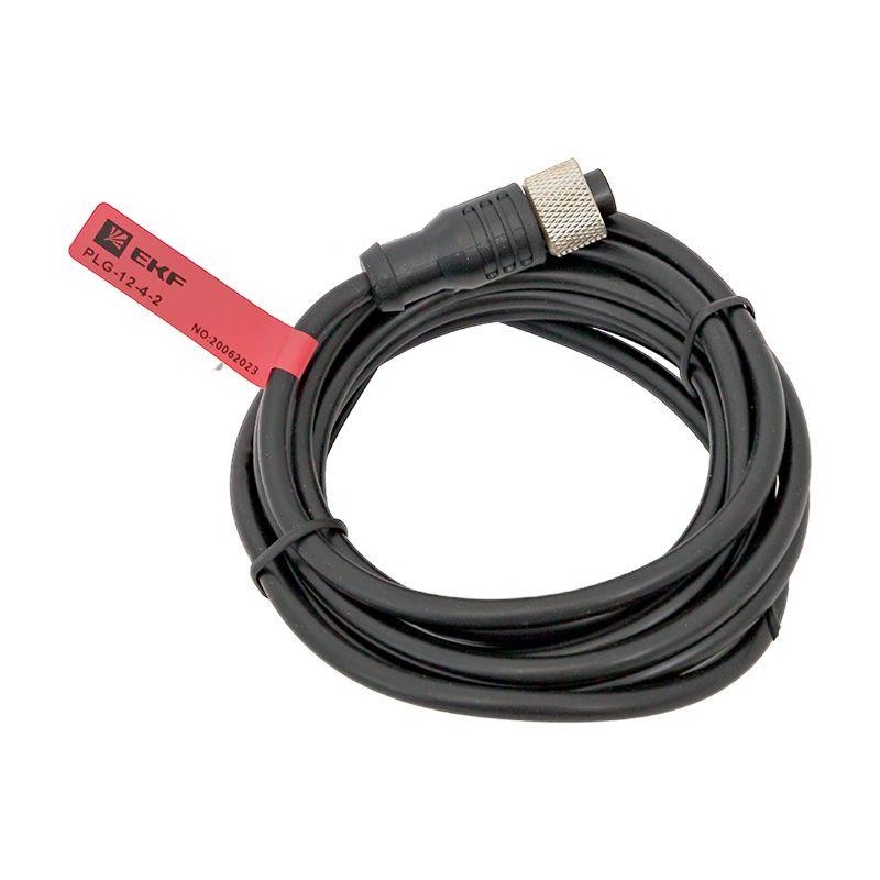 Кабель-разъем М12 4-PIN прямой PLG-12-4-2 EKF PLG-12-4-2