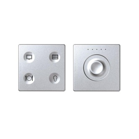 Комплект выключателя 4-кл. сенсорн. + регулятор Т3 KNX, RJ12 алюм. Simon82 Sense 8400655-093
