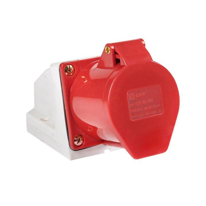Розетка наружн. уст. 32А 380В 3P+РЕ+N IP44 (125) EKF ps-125-32-380