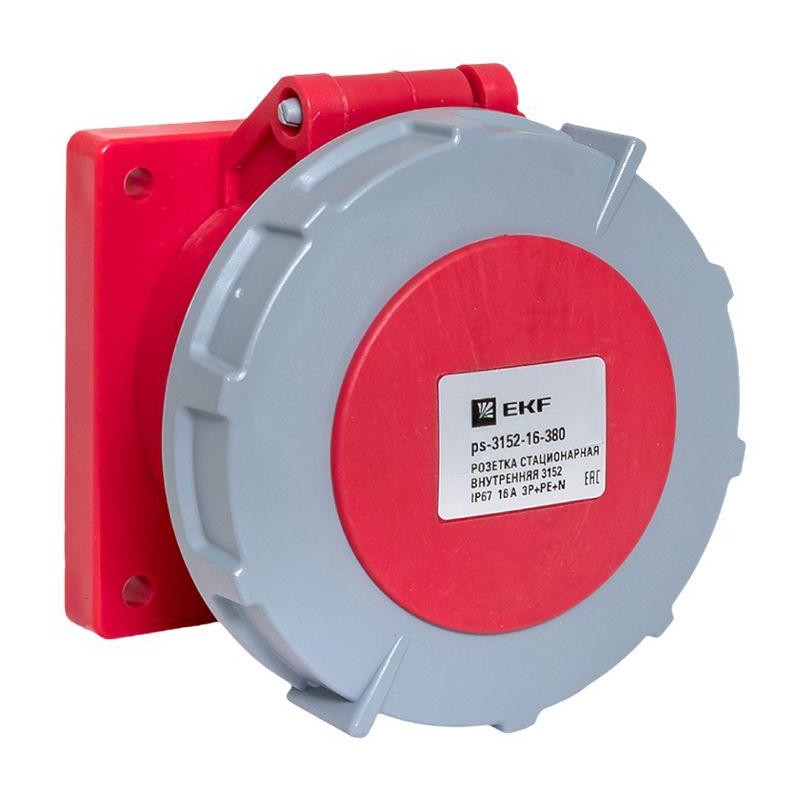 Розетка стационарная внутренняя 3152 3Р+РЕ+N 16А 380В IP67 PROxima EKF ps-3152-16-380
