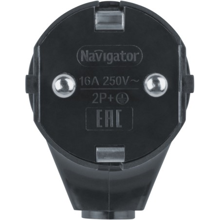 Вилка угловая 61 363 NCA-PL04-16A-E-BL с заземл. черн. Navigator 61363
