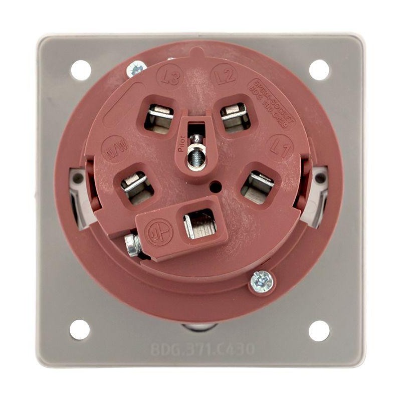 Розетка стационарная внутренняя угловая 4252 3Р+РЕ+N 32А 380В IP67 PROxima EKF ps-4252-32-380