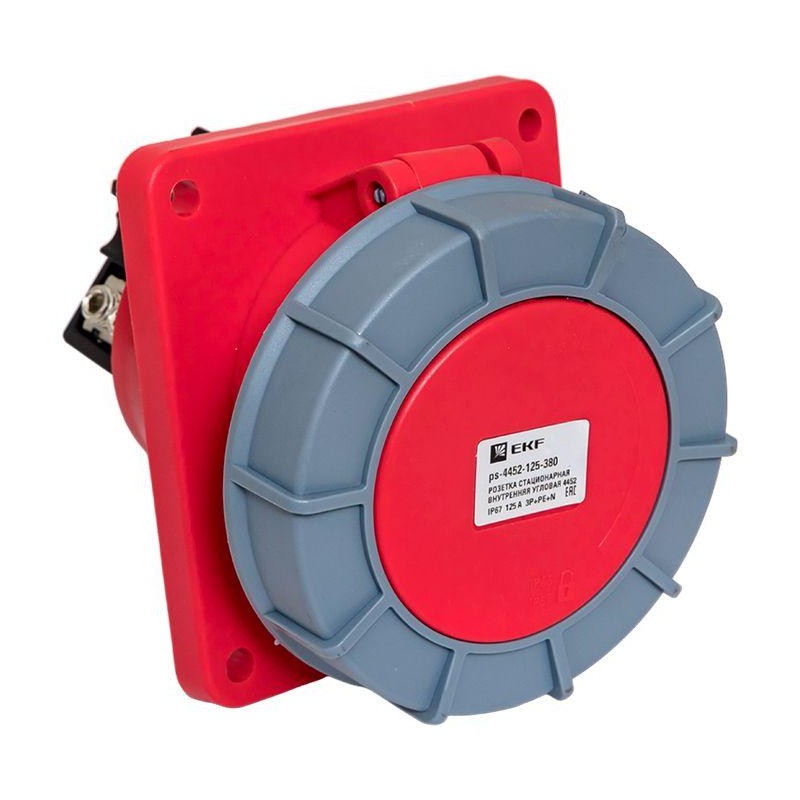 Розетка стационарная внутренняя угловая 4452 3Р+РЕ+N 125А 380В IP67 PROxima EKF ps-4452-125-380
