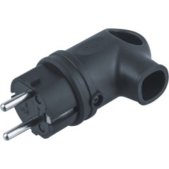 Вилка угловая 61 367 NCA-PLR01-16A-E-IP44-BL с заземл. каучук черн. Navigator 61367