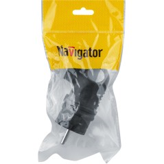 Вилка угловая 61 367 NCA-PLR01-16A-E-IP44-BL с заземл. каучук черн. Navigator 61367