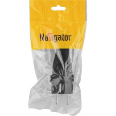 Вилка прямая 61 368 NCA-PLR02-16A-E-IP44-BL с заземл. каучук черн. Navigator 61368