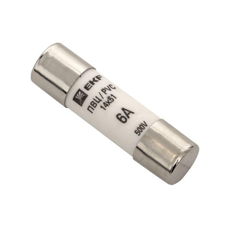 Вставка плавкая цилиндрическая ПВЦ 14х51 6А EKF pvc-14x51-6