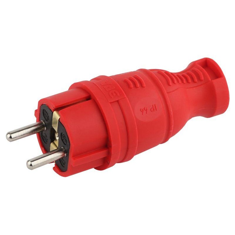 Вилка прямая V8-RED-IP44 16А IP44 з/з каучук красн. Эра Б0044547 Вилка прямая V8-RED-IP44 16А IP44 з/з каучук красн. Эра Б0044547