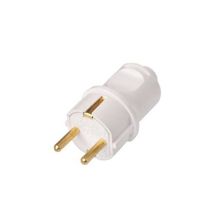 Вилка штепсельная 16А 250В IP20 с заземл. бел. Bylectrica В16-379