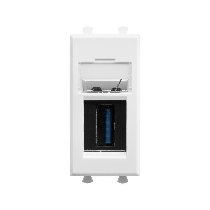 Розетка USB 3.0 1мод. Avanti "Белое облако" тип А-А модульная DKC 4400301 Розетка USB 3.0 1мод. Avanti "Белое облако" тип А-А модульная DKC 4400301